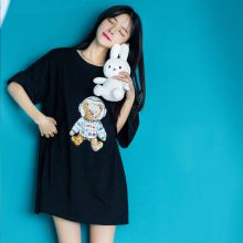 网红t恤女ins超火纯棉短袖2020夏新款白色小雏菊打底香芋紫色上衣