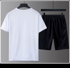 冰丝运动短袖t恤男休闲夏季跑步健身宽松速干男士五分裤体恤套装